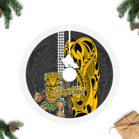 Custom Hawaii Oahu Island Tree Skirt Hawaiian Warrior and Kakau Symbols Abstract Tattoo LT03 - Polynesian Pride