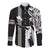 Hawaii Oahu Island Long Sleeve Button Shirt Hawaiian King and Kakau Symbols Abstract Shoulder Tattoo LT03 Unisex Black - Polynesian Pride