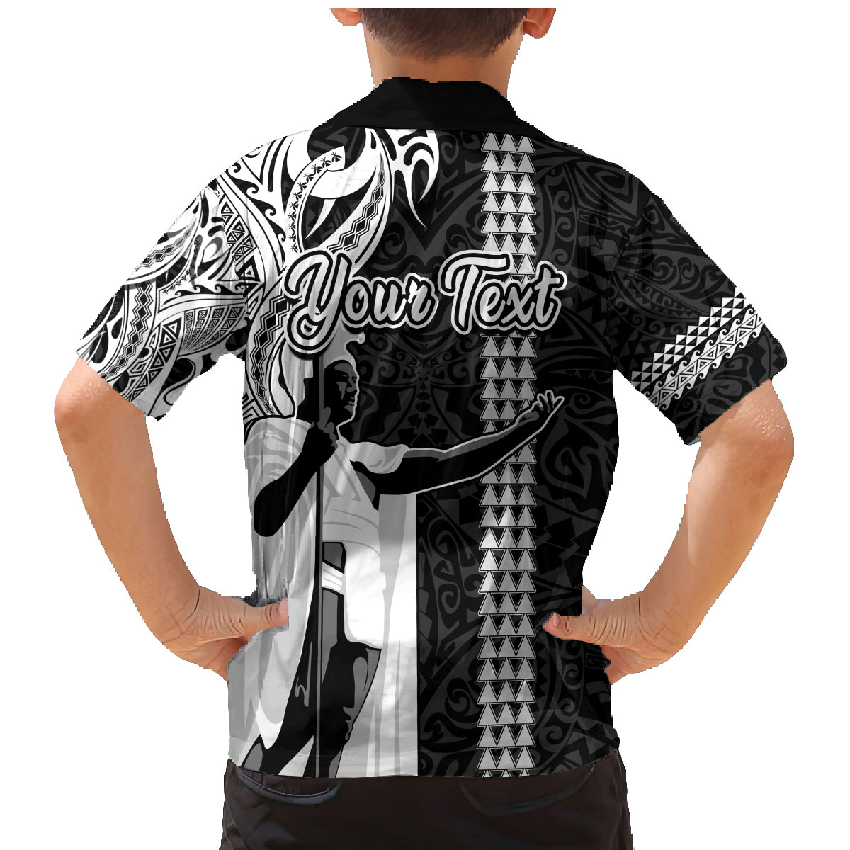 Custom Hawaii Oahu Island Family Matching Mermaid Dress and Hawaiian Shirt Hawaiian King and Kakau Symbols Abstract Shoulder Tattoo LT03 - Polynesian Pride