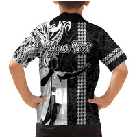 Custom Hawaii Oahu Island Family Matching Mermaid Dress and Hawaiian Shirt Hawaiian King and Kakau Symbols Abstract Shoulder Tattoo LT03 - Polynesian Pride