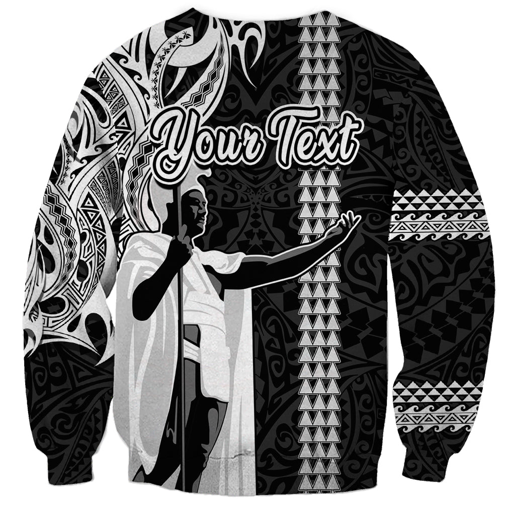 Custom Hawaii Oahu Island Sweatshirt Hawaiian King and Kakau Symbols Abstract Shoulder Tattoo LT03 - Polynesian Pride