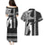 Hawaii Kahoolawe Island Couples Matching Puletasi Dress and Hawaiian Shirt Hawaiian King and Kakau Symbols Abstract Shoulder Tattoo LT03 - Polynesian Pride