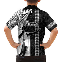 Hawaii Kahoolawe Island Family Matching Puletasi Dress and Hawaiian Shirt Hawaiian King and Kakau Symbols Abstract Shoulder Tattoo LT03 - Polynesian Pride
