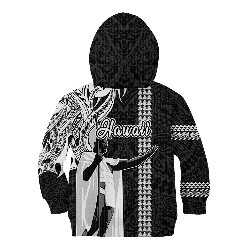 Hawaii Kahoolawe Island Kid Hoodie Hawaiian King and Kakau Symbols Abstract Shoulder Tattoo LT03 - Polynesian Pride