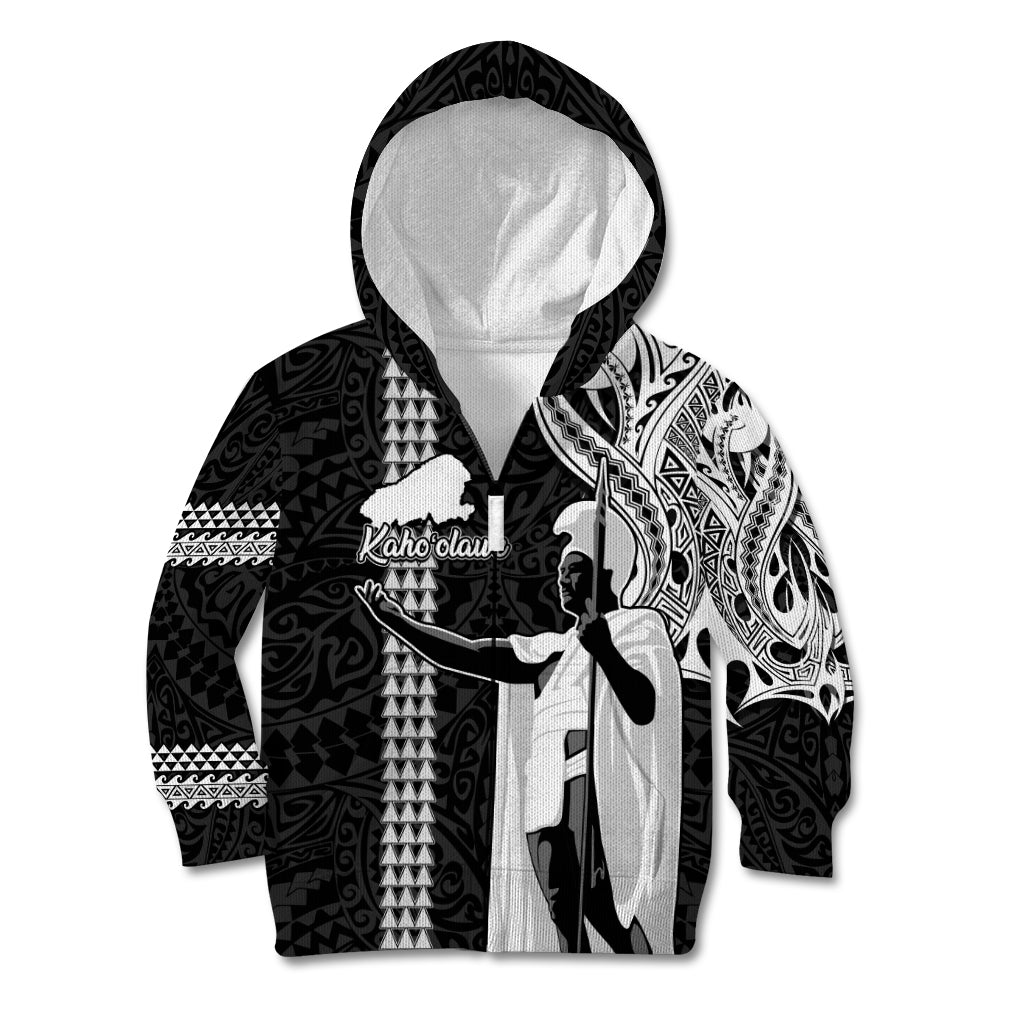Hawaii Kahoolawe Island Kid Hoodie Hawaiian King and Kakau Symbols Abstract Shoulder Tattoo LT03 - Polynesian Pride