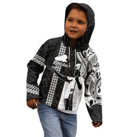 Hawaii Kahoolawe Island Kid Hoodie Hawaiian King and Kakau Symbols Abstract Shoulder Tattoo LT03 - Polynesian Pride