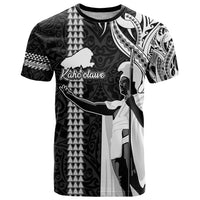 Hawaii Kahoolawe Island T Shirt Hawaiian King and Kakau Symbols Abstract Shoulder Tattoo LT03 Black - Polynesian Pride