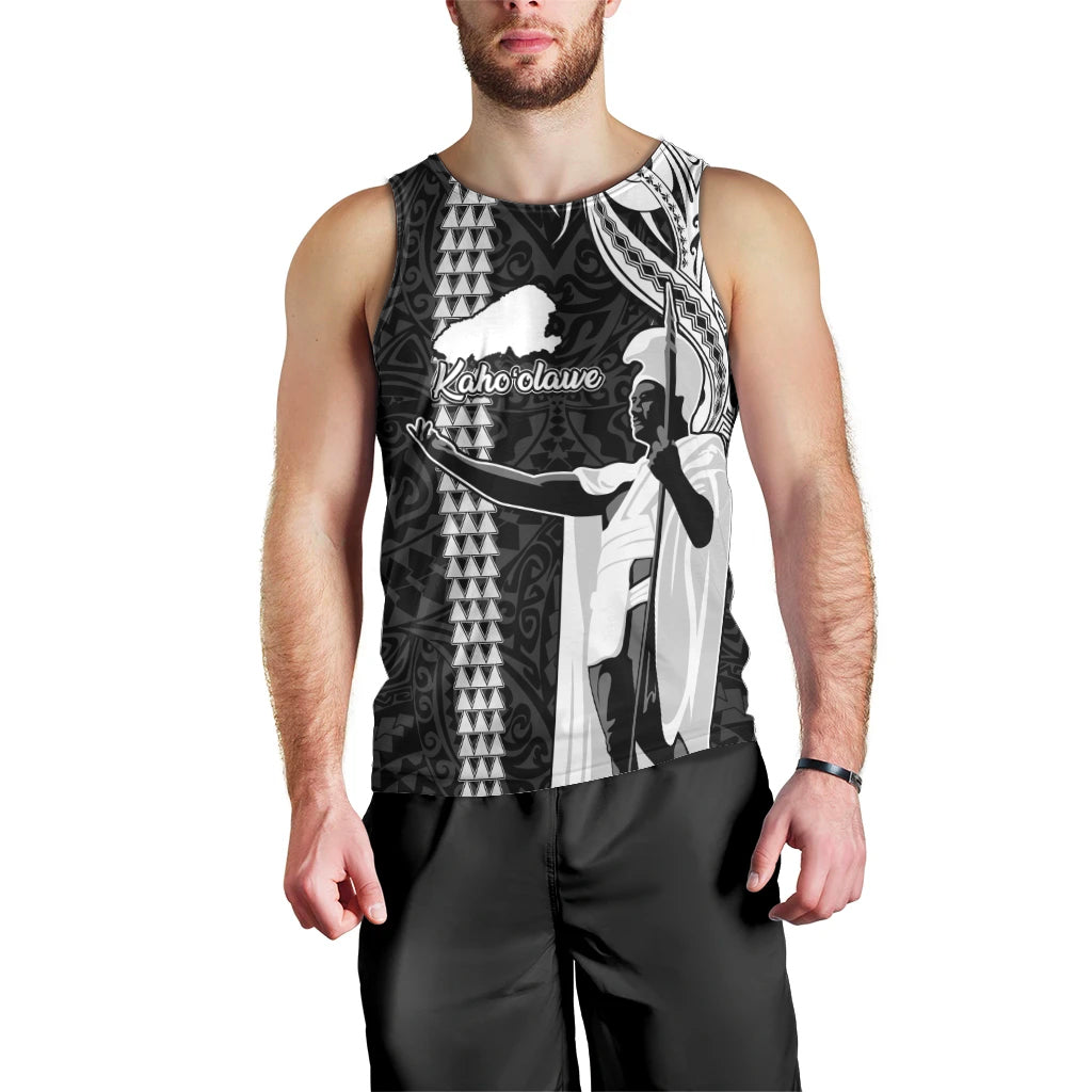 Custom Hawaii Kahoolawe Island Men Tank Top Hawaiian King and Kakau Symbols Abstract Shoulder Tattoo LT03 - Polynesian Pride