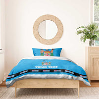 Fiji Merry Christmas Bedding Set Santa Suit Style With Tapa Tribal Pattern