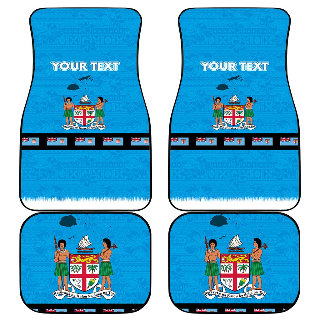 Fiji Merry Christmas Car Mats Santa Suit Style With Tapa Tribal Pattern