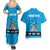 Fiji Merry Christmas Couples Matching Summer Maxi Dress and Hawaiian Shirt Santa Suit Style With Tapa Tribal Pattern