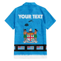 Fiji Merry Christmas Family Matching Puletasi and Hawaiian Shirt Santa Suit Style With Tapa Tribal Pattern