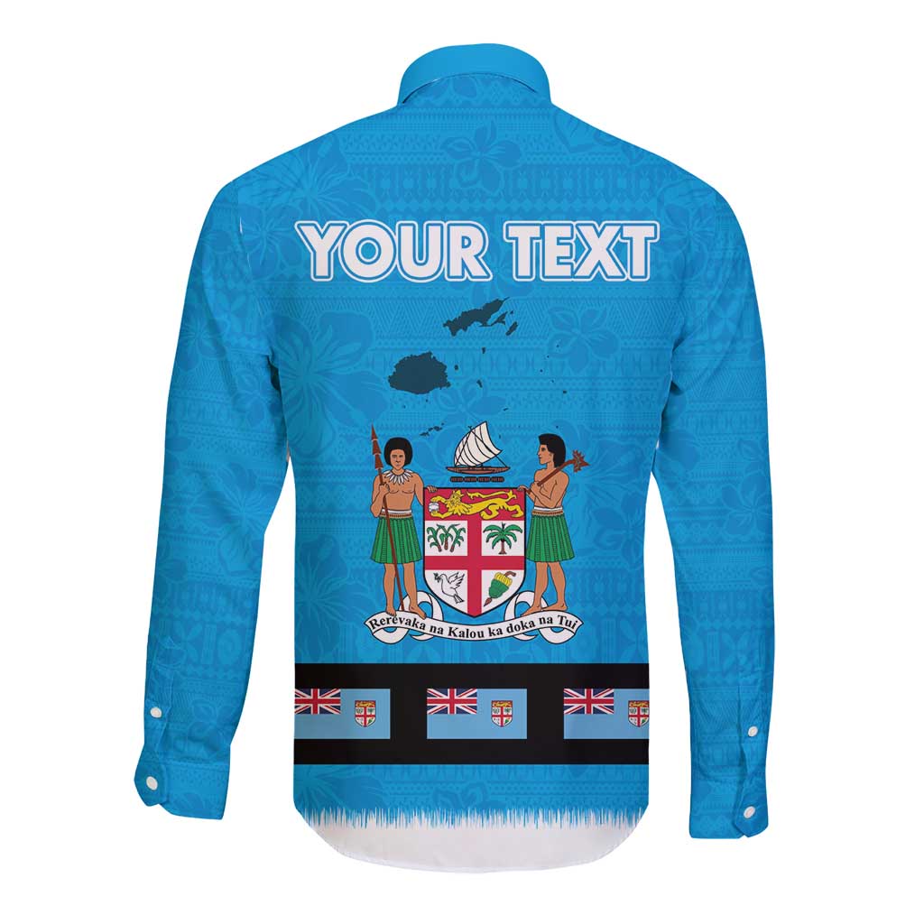 Fiji Merry Christmas Long Sleeve Button Shirt Santa Suit Style With Tapa Tribal Pattern