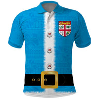 Fiji Merry Christmas Polo Shirt Santa Suit Style With Tapa Tribal Pattern