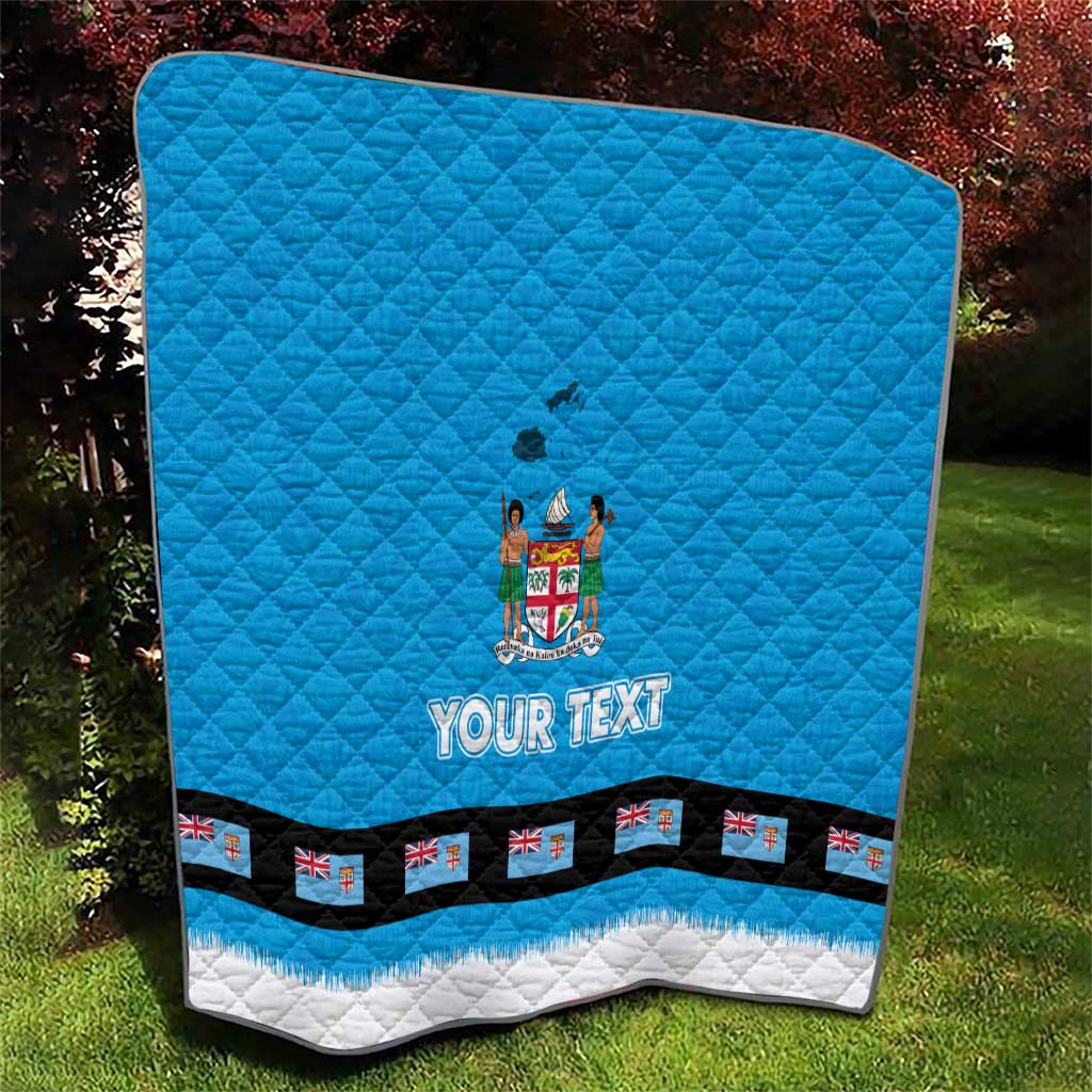 Fiji Merry Christmas Quilt Santa Suit Style With Tapa Tribal Pattern