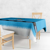 Fiji Merry Christmas Tablecloth Santa Suit Style With Tapa Tribal Pattern