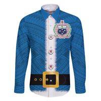 Samoa Merry Christmas Family Matching Off Shoulder Short Dress and Hawaiian Shirt Santa Suit Style With Tatau Tattoo Pattern