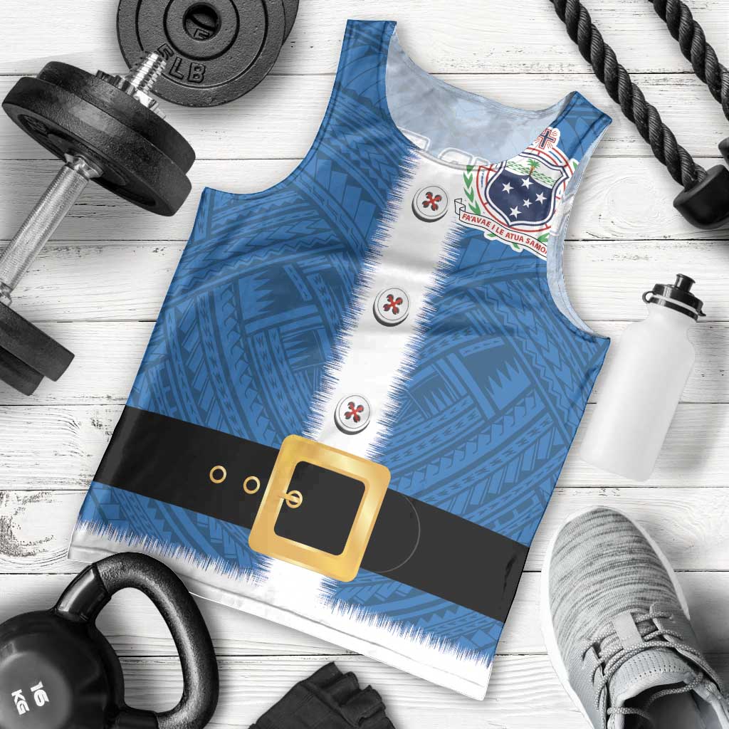 Samoa Merry Christmas Men Tank Top Santa Suit Style With Tatau Tattoo Pattern