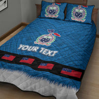 Samoa Merry Christmas Quilt Bed Set Santa Suit Style With Tatau Tattoo Pattern