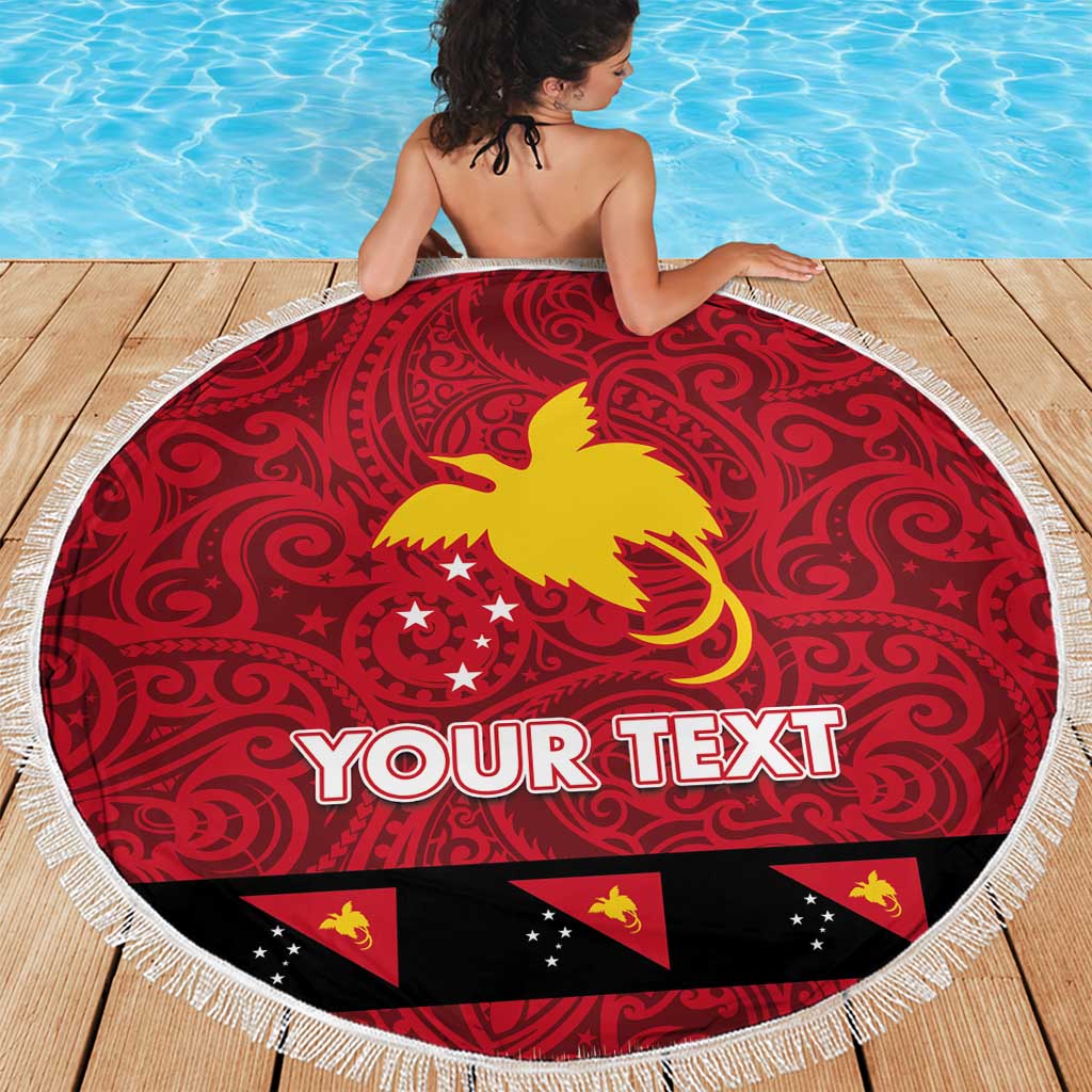 Papua New Guinea Merry Christmas Beach Blanket Santa Suit Style With Melanesian Pattern LT03 - Polynesian Pride