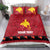 Papua New Guinea Merry Christmas Bedding Set Santa Suit Style With Melanesian Pattern