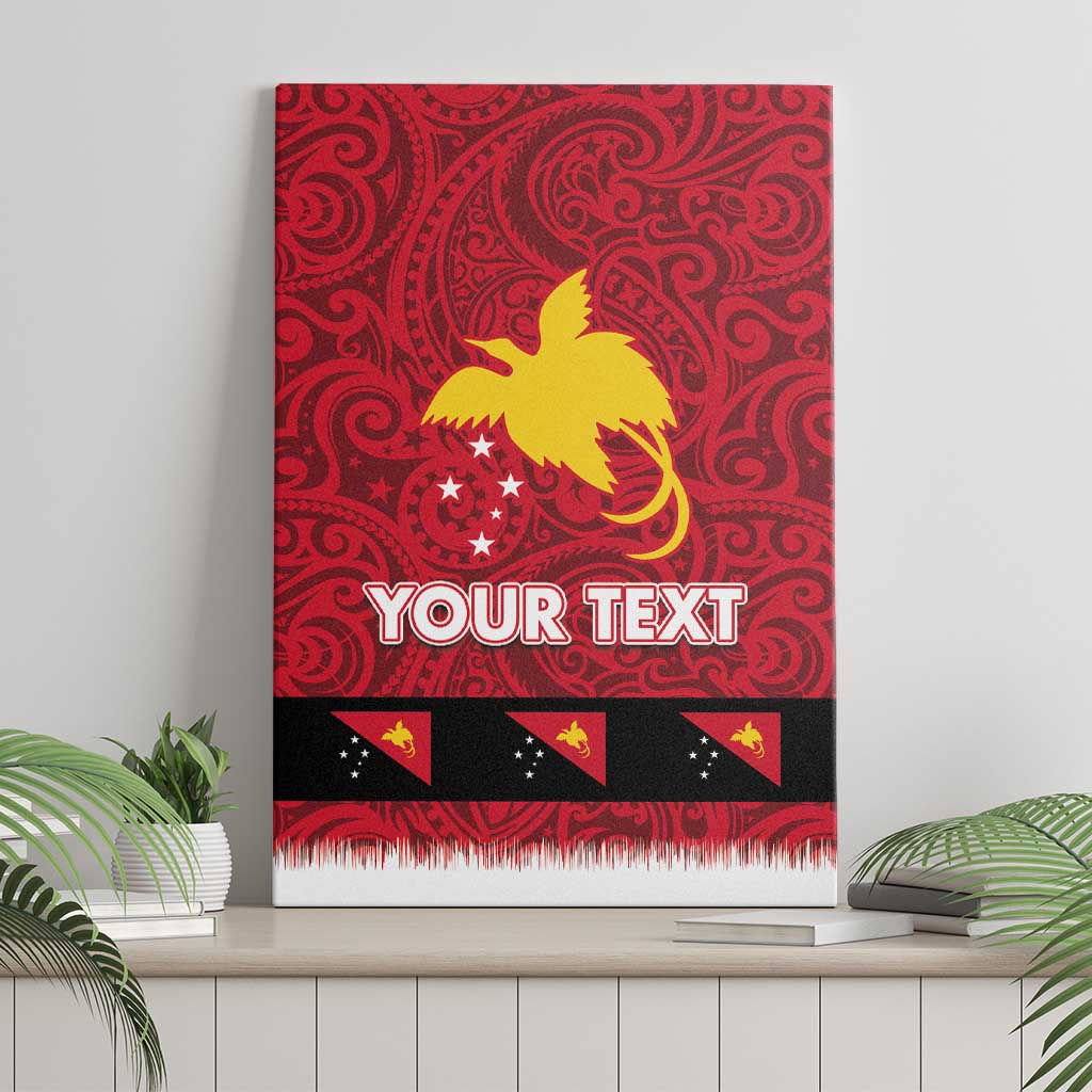 Papua New Guinea Merry Christmas Canvas Wall Art Santa Suit Style With Melanesian Pattern LT03 - Polynesian Pride