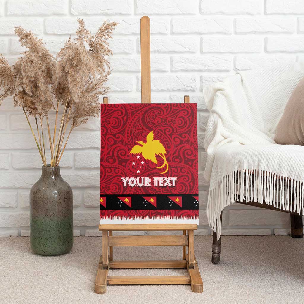 Papua New Guinea Merry Christmas Canvas Wall Art Santa Suit Style With Melanesian Pattern LT03 - Polynesian Pride