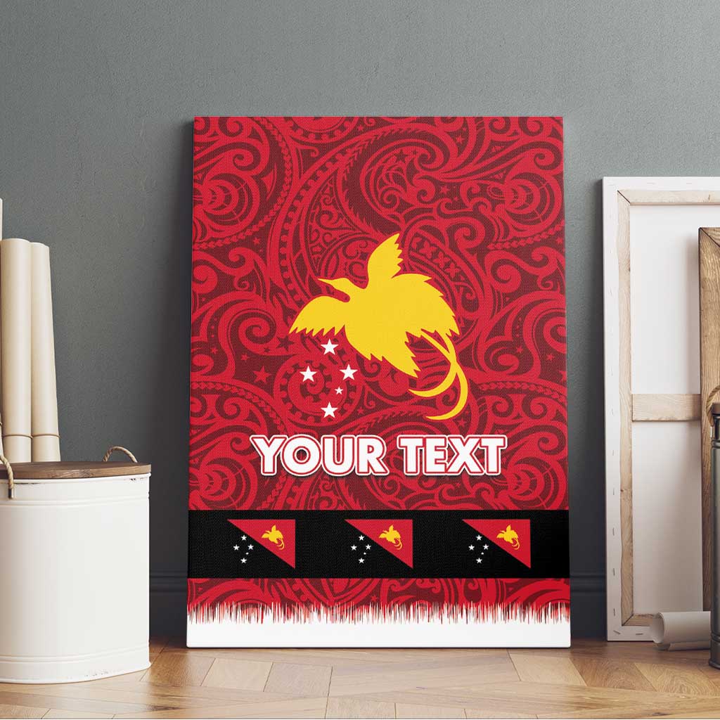 Papua New Guinea Merry Christmas Canvas Wall Art Santa Suit Style With Melanesian Pattern LT03 - Polynesian Pride