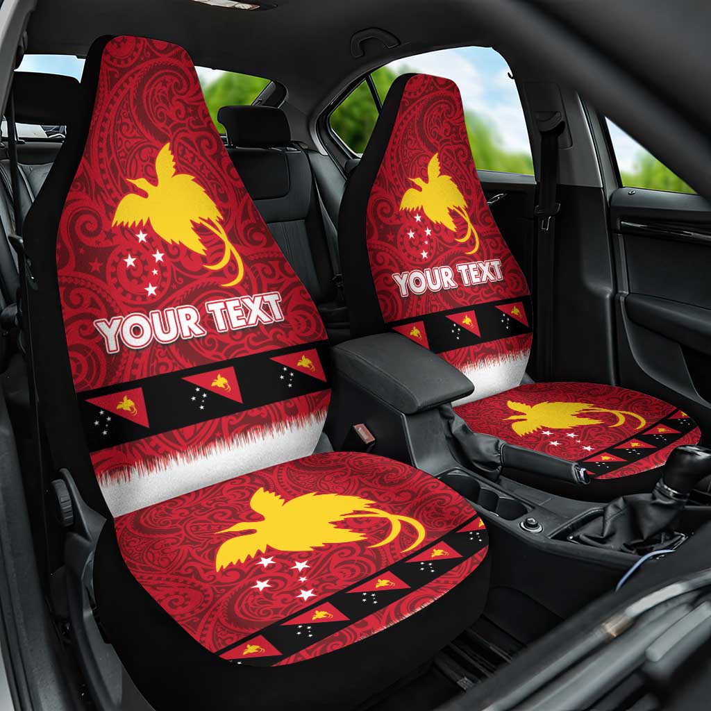 Papua New Guinea Merry Christmas Car Seat Cover Santa Suit Style With Melanesian Pattern