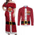 Papua New Guinea Merry Christmas Couples Matching Off Shoulder Maxi Dress and Long Sleeve Button Shirt Santa Suit Style With Melanesian Pattern