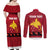 Papua New Guinea Merry Christmas Couples Matching Off Shoulder Maxi Dress and Long Sleeve Button Shirt Santa Suit Style With Melanesian Pattern