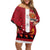 Papua New Guinea Merry Christmas Family Matching Off Shoulder Short Dress and Hawaiian Shirt Santa Suit Style With Melanesian Pattern