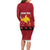 Papua New Guinea Merry Christmas Long Sleeve Bodycon Dress Santa Suit Style With Melanesian Pattern