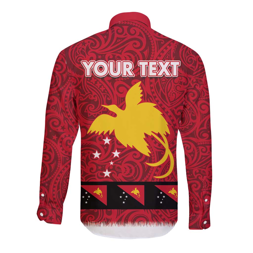 Papua New Guinea Merry Christmas Long Sleeve Button Shirt Santa Suit Style With Melanesian Pattern
