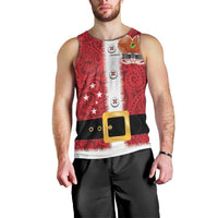 Papua New Guinea Merry Christmas Men Tank Top Santa Suit Style With Melanesian Pattern LT03 - Polynesian Pride