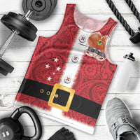 Papua New Guinea Merry Christmas Men Tank Top Santa Suit Style With Melanesian Pattern LT03 - Polynesian Pride