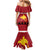 Papua New Guinea Merry Christmas Mermaid Dress Santa Suit Style With Melanesian Pattern