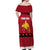 Papua New Guinea Merry Christmas Off Shoulder Maxi Dress Santa Suit Style With Melanesian Pattern