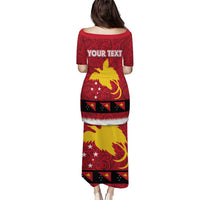 Papua New Guinea Merry Christmas Puletasi Santa Suit Style With Melanesian Pattern LT03 - Polynesian Pride