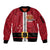 Papua New Guinea Merry Christmas Sleeve Zip Bomber Jacket Santa Suit Style With Melanesian Pattern