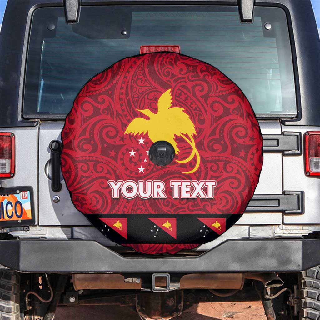 Papua New Guinea Merry Christmas Spare Tire Cover Santa Suit Style With Melanesian Pattern LT03 Red - Polynesian Pride