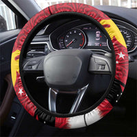 Papua New Guinea Merry Christmas Steering Wheel Cover Santa Suit Style With Melanesian Pattern LT03 - Polynesian Pride