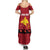 Papua New Guinea Merry Christmas Summer Maxi Dress Santa Suit Style With Melanesian Pattern