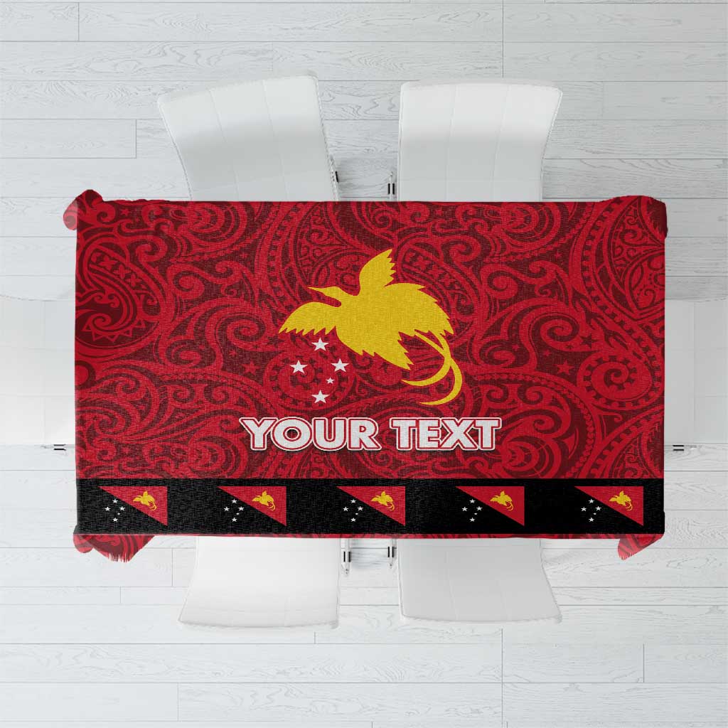 Papua New Guinea Merry Christmas Tablecloth Santa Suit Style With Melanesian Pattern LT03 Red - Polynesian Pride