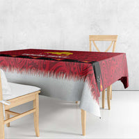 Papua New Guinea Merry Christmas Tablecloth Santa Suit Style With Melanesian Pattern LT03 - Polynesian Pride
