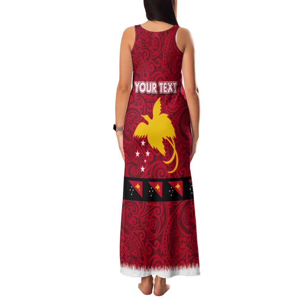 Papua New Guinea Merry Christmas Tank Maxi Dress Santa Suit Style With Melanesian Pattern