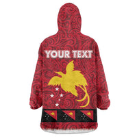 Papua New Guinea Merry Christmas Wearable Blanket Hoodie Santa Suit Style With Melanesian Pattern LT03 - Polynesian Pride