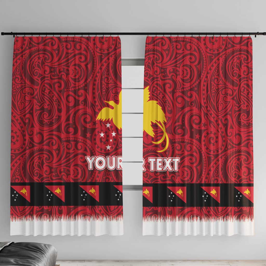 Papua New Guinea Merry Christmas Window Curtain Santa Suit Style With Melanesian Pattern LT03 With Hooks Red - Polynesian Pride