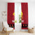 Papua New Guinea Merry Christmas Window Curtain Santa Suit Style With Melanesian Pattern