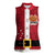 Papua New Guinea Merry Christmas Women Sleeveless Polo Shirt Santa Suit Style With Melanesian Pattern